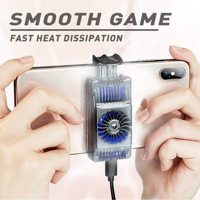 Z16 Mobile Cooler Radiator Stretchable for 4.5 to 6.5 Inches Phones Semiconductor Phone Cooling Bracket with Silent Fan for Video Watchin Gaming Lives